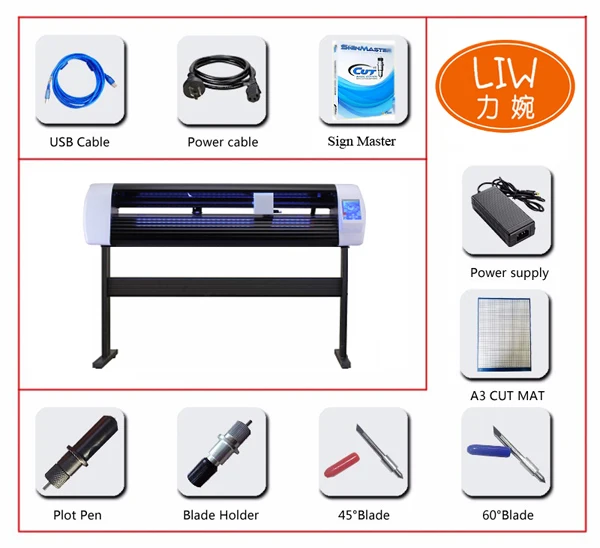 High efficiency best price 720mm 1300 mm 1600mm width vinyl printer plotter sticker cutting