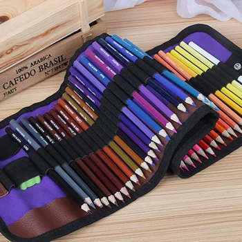 

50 Piece Colouring Pencils Set, Art Colour Pencils Drawing Pencils with Portable Roll-Up Canvas Case Sharpener for Artist Sket