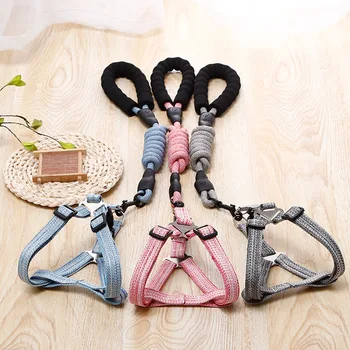 

Medium Large Dog Harness Nylon Reflective Collar Vest Harnesses For Dogs Training Alaskan Bulldog Breast-band Belt Lead