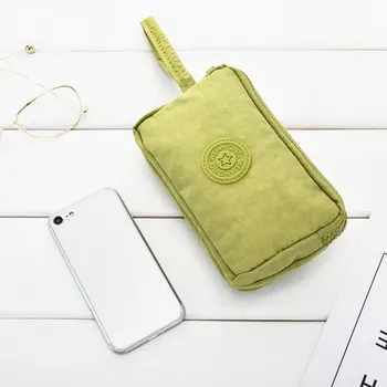 

2020 Fashion Simple Womens Solid 3 Layer Canvas Phone Bag Short Wallet Three-Layer Zipper Coin Card Key Purse fast shipping