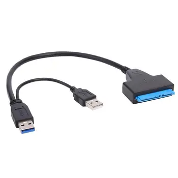 

High Speed SATA to Dual USB3.0 Adapter Cable Reader for 2.5 inch SATA/HDD Case Downward Compatible USB 2.0/1.1 Stable