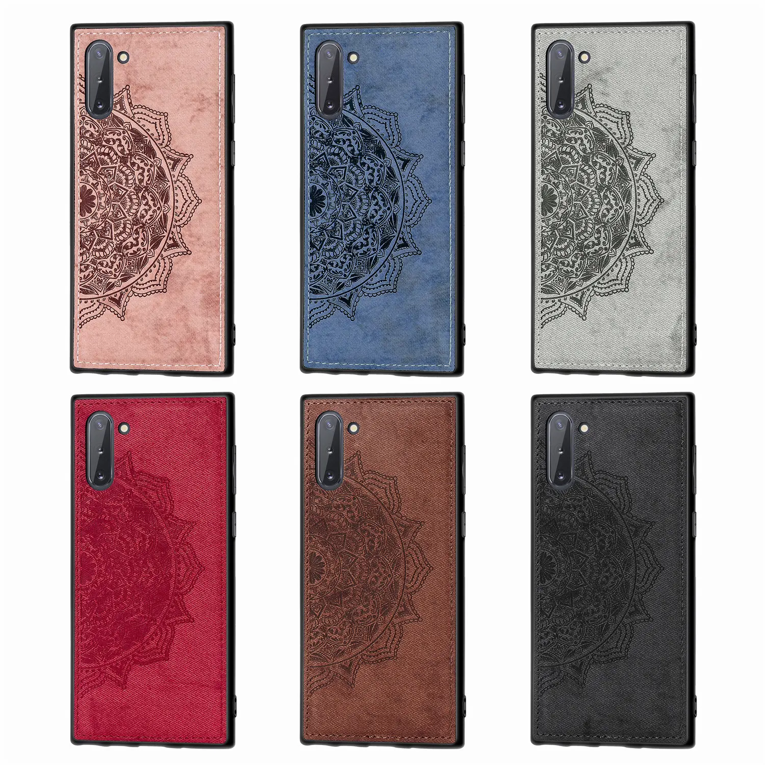 

luxury Cloth silicon 2 in 1 Mandala pattern Cases For samsung note 10 pro note 9 Phone Cover armor for samsung note8 Fundas capa