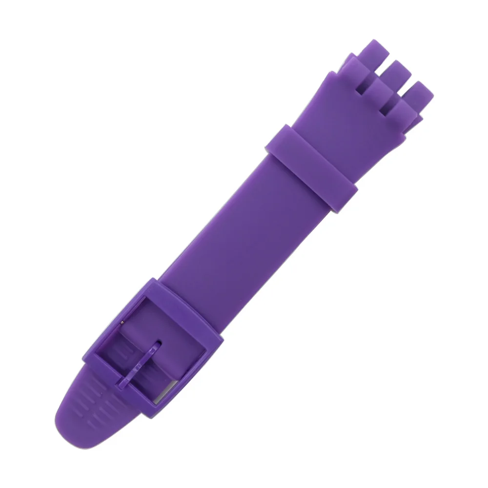 purple Наручные часы ремешок для Swatch 16 мм 17 мм 19 мм 20 мм резиновый силиконовый ремешок для часов аксессуары - Цвет ремешка: purple
