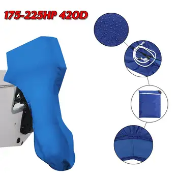 

175-225HP 420D Boat Marine Full Outboard Motor Engine Cover Protector Waterproof Blue For 175-225HP Motor