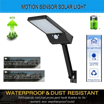

LED-Solar-Garden-Light Pir-Motion-Sensor Wall-Lamp Remote-Control IP65 Waterproof Outdoor 48 Upgraded