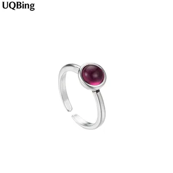 

100% 925 Sterling Silver Vintage Red Red Stone Open Rings Jewelry