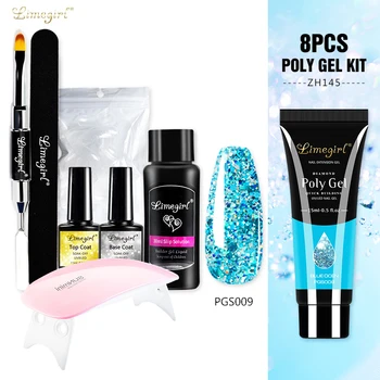 

Limegirl Poly Gel Nail Kit Set 8pcs Best Quality Kit Nail Extension Poly Gel Set Nails Jelly Gel Manicure for Nails Art Design