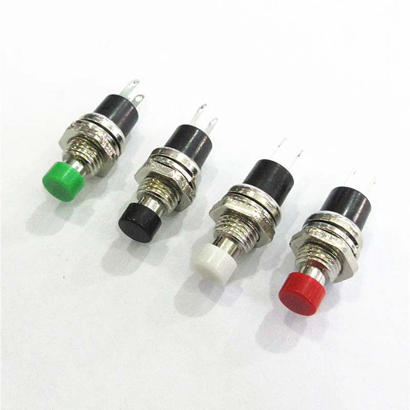 

10Pcs PBS-110 7MM Momentary Push Button Switch Press The Reset Switch Momentary ON OFF Push Button Micro Switch Normally Open NO