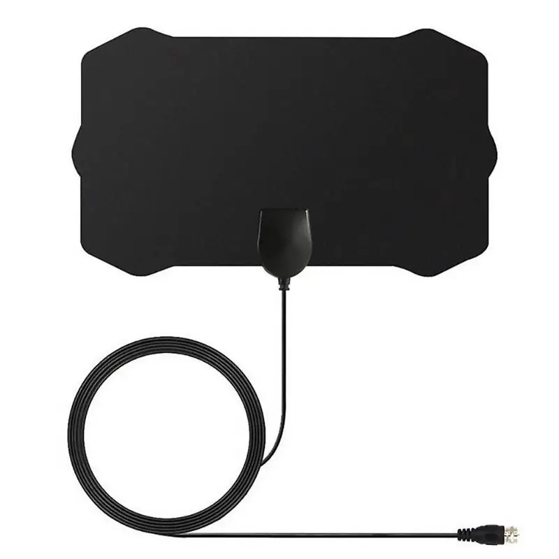 Черный 4K 200 Miles 1080P 25DB Gain внутренний блок DTV антенна цифрового ТВ 174~ 240MHz 470~ 862MHz приемник сигнала с усилителем - Цвет: Черный