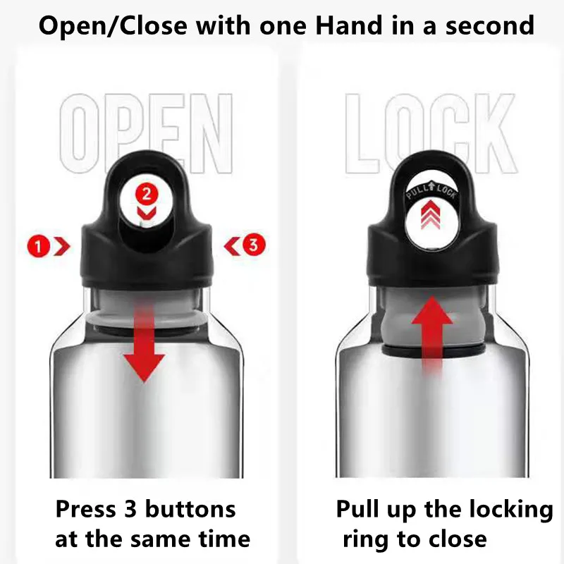 Stainless steel thermos bottle RevoMax Outdoor Sports Thermos Bottle Double Insulation 304 Stainless Steel Insulated Vacuum Flask Travel Gym Mug 355-1000mlML
