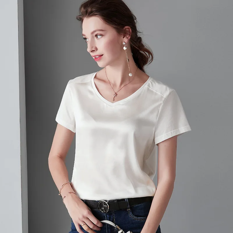 white satin silk shirt for women high quality short sleeve 4XL plus size casual sexy office dress tops fashion dropshipping white satin silk shirt for women high quality short sleeve 4XL plus size casual sexy office dress tops fashion dropshipping