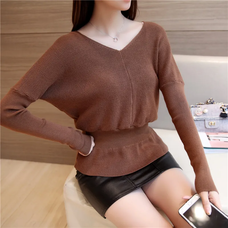 see chart OHCLOTHING 3724-новое зимнее платье с v-образным вырезом, трикотажная рубашка 41 - Цвет: see chart