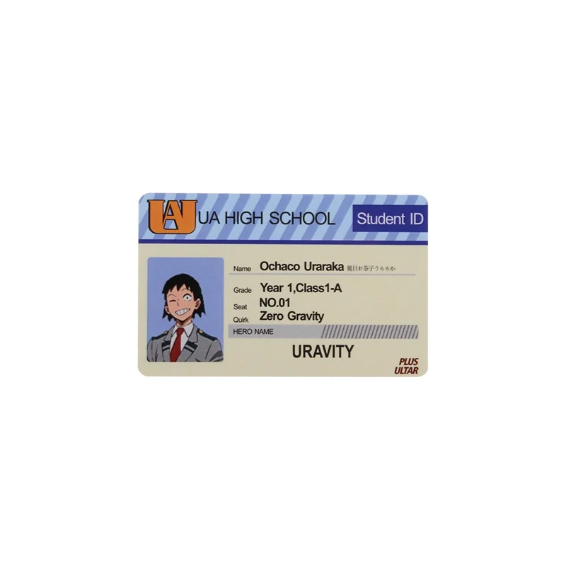 1PCS Anime Peripheral My Hero Academia PVC Student ID Card School Food Card Cosplay Prop PVC Collection Card Accessories