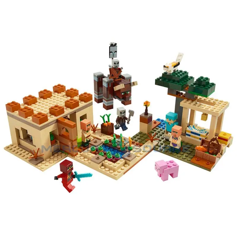Villager Raid Building Blocks With Kai & Ravager Action Figures Compatible My World Bricks Set Gifts Toys 21160