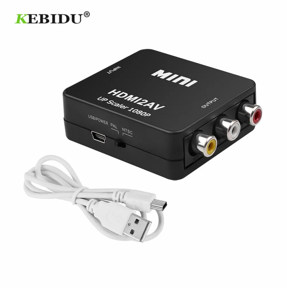Мини аудио видео конвертер kebidu HD 1080P Box HDMI к RCA HDMI2AV/CVSB L/R Поддержка NTSC PAL выход в AV