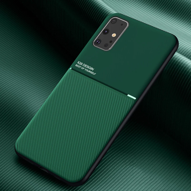 

Ikrsses For Samsung Galaxy S20 Plus 5G Luxury PU leather line texture For Galaxy S20 Ultra 5G Soft TUP silicone frame Cover