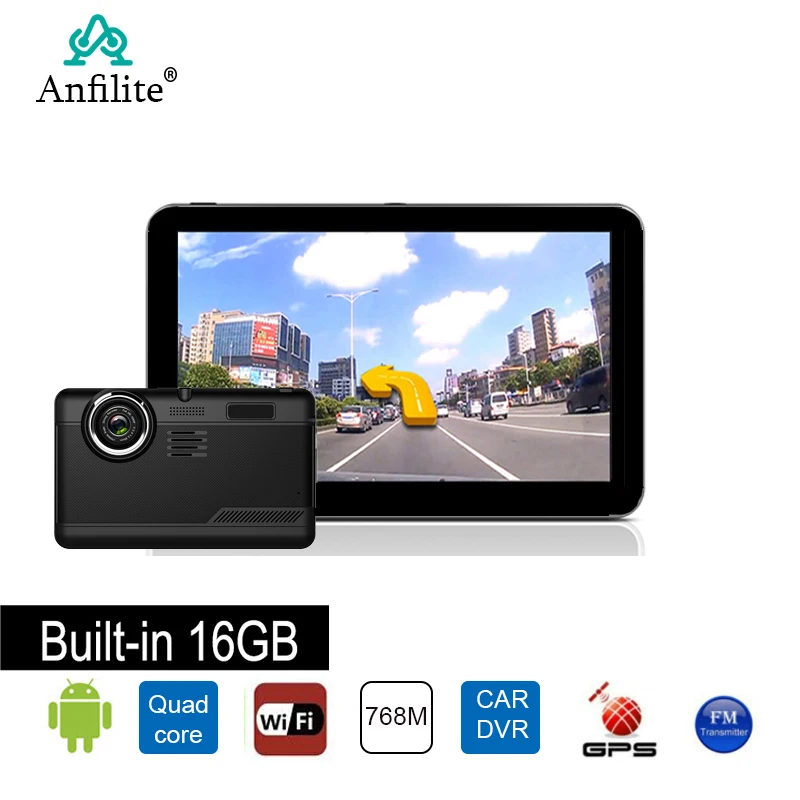 Anfilite 7 дюймовый емкостный Android автомобильный GPS навигатор четырехъядерный 16 ГБ