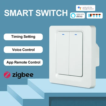 

Zigbee EU Standard 2Gang2Way Smart Switch Home Push button smart switches Support Alexa,Google Assistant, Needs Neutral Wire