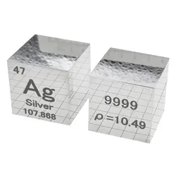 25,4x25,4x25,4 мм зеркальный полировальный кубик Argentum, таблица элементов кубика (Ag≥99. 5%) для самостоятельного исследования школьного образования
