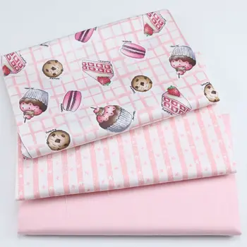 

160*50cm Cup cakes, macarons Sewing Cotton twill fabrics for DIY Sewing textile tecido tissue patchwork bedding quilting