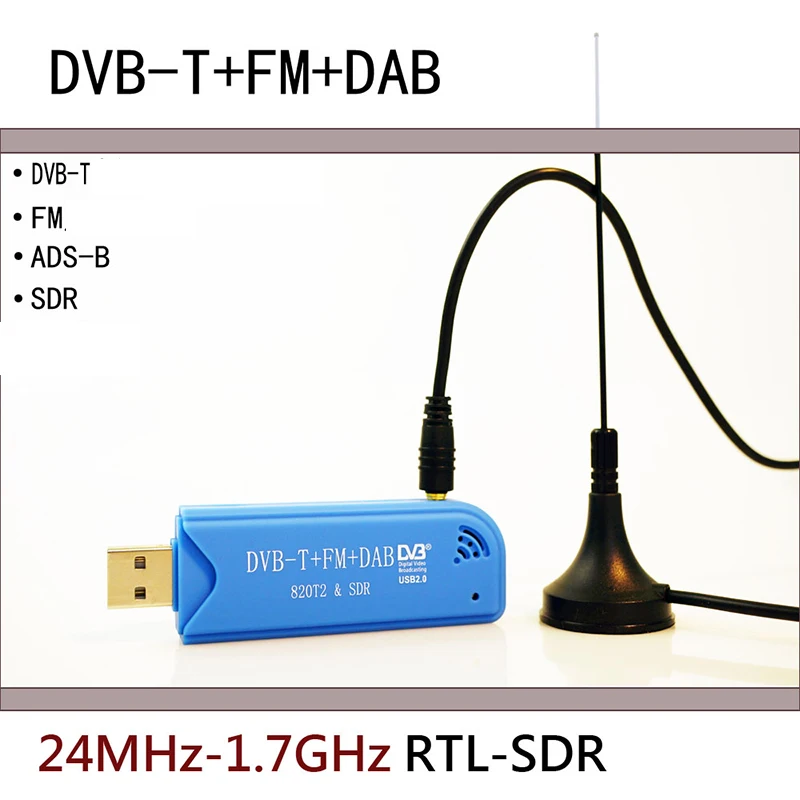 Высокая чувствительность программного обеспечения радио RTL2832U+ R820T2 RTL-SDR ADS-B DVB-T DAB SDR тюнер приемник Мини Портативный ТВ-палка 1090 МГц H126