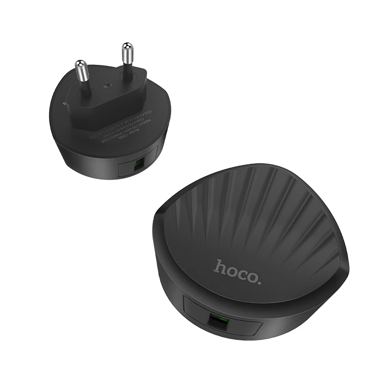 HOCO C68 20 шт./лот 18 Вт USB зарядное устройство для iPhone 11 Xs Max США ЕС вилка настенное зарядное устройство адаптер для samsung Xiaomi huawei - Тип штекера: black EU Plug