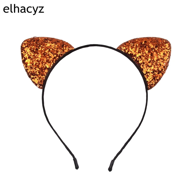 1PC New Cute Glitter Cat Ears Headband Chic Hair Band Shiny Headwear For Girls Hairband Women Party Fashion Accessories |