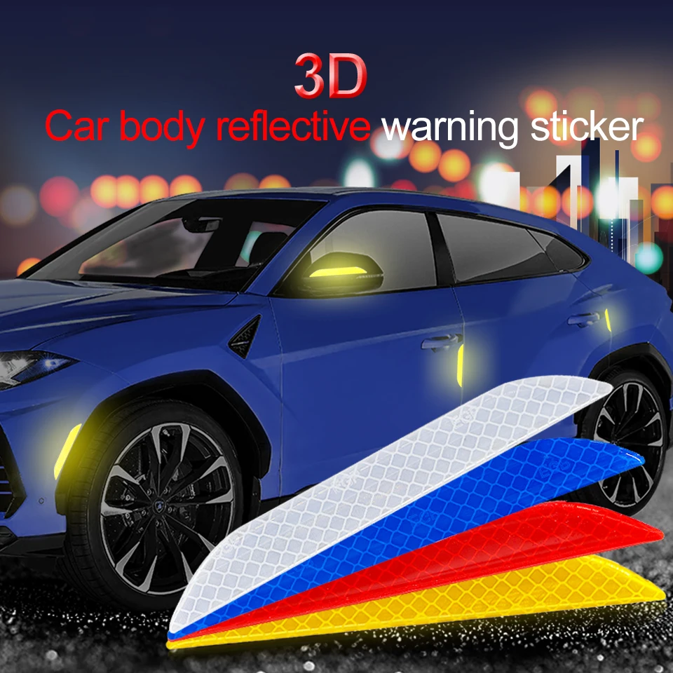 

2019 New Car Reflective Strip Anti-collision Warning Sticker Safety Mark Scratch-proof Tape For Bus Reflective Door Stickers