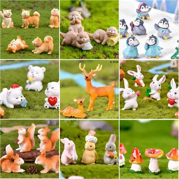 

Fairy-Garden-Supplies Puppy Squirrel Decoration Accessories Miniatures Animal Figurine Craft Gift Mini Flamingo Statue Rabbit