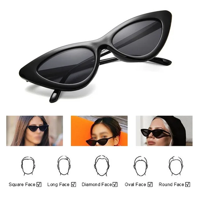 Free Shipping Fashion Women Cat Eye Glasses Ladies Vintage Retro Small Female Cute Trending Sunglasses UV Shade Zonnebril Dames 2