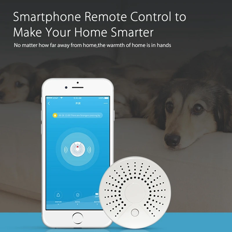 Wi-Fi Аккумулятор для детектора дыма пожарной сигнализации домашний датчик умный дом сигнализация приложение дистанционное управление оповещения