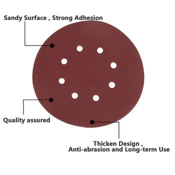 

125mm Polishing Grinding Sanding Discs Sandpaper 8 Hole Disc Tool Accessory