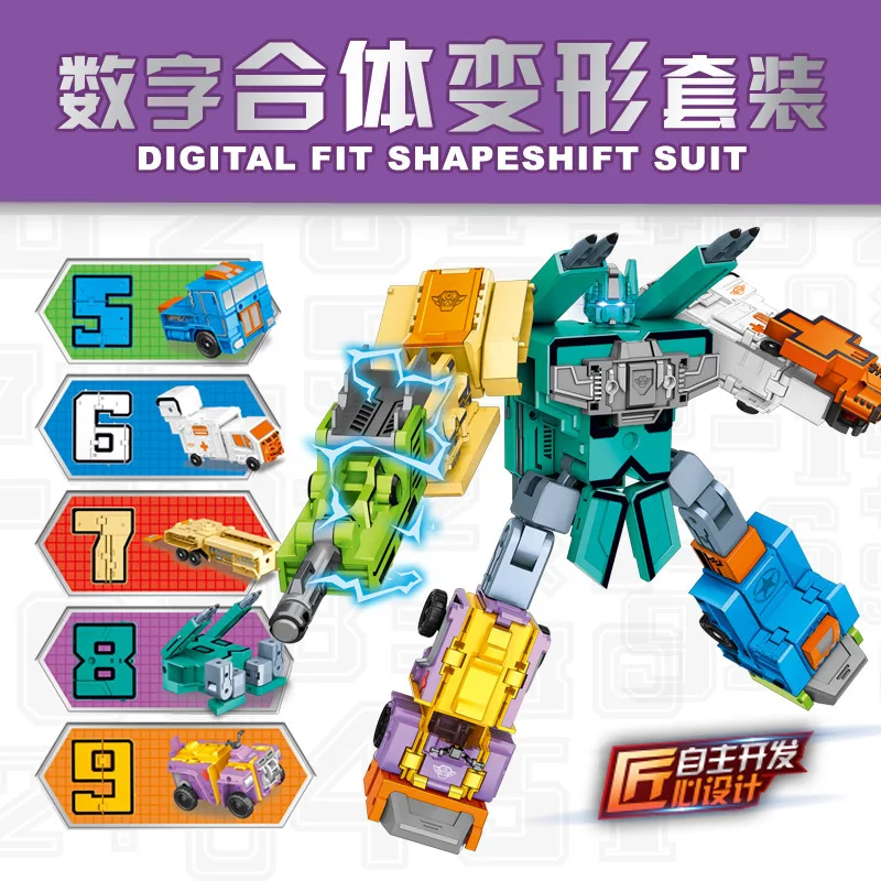 

With Numbers Transformation And Symbol Combat Team Educational Transformation Assembled Toys yue star Anime Star Variable Ares F