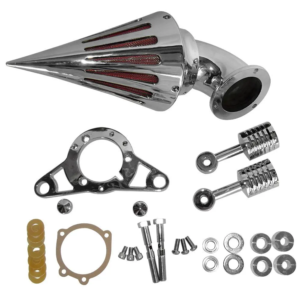 

Motorcycle Cone Spike Intake Air Cleaner Filter Replacement Kit For Harley Touring Dyna Softail Fatboy Universal