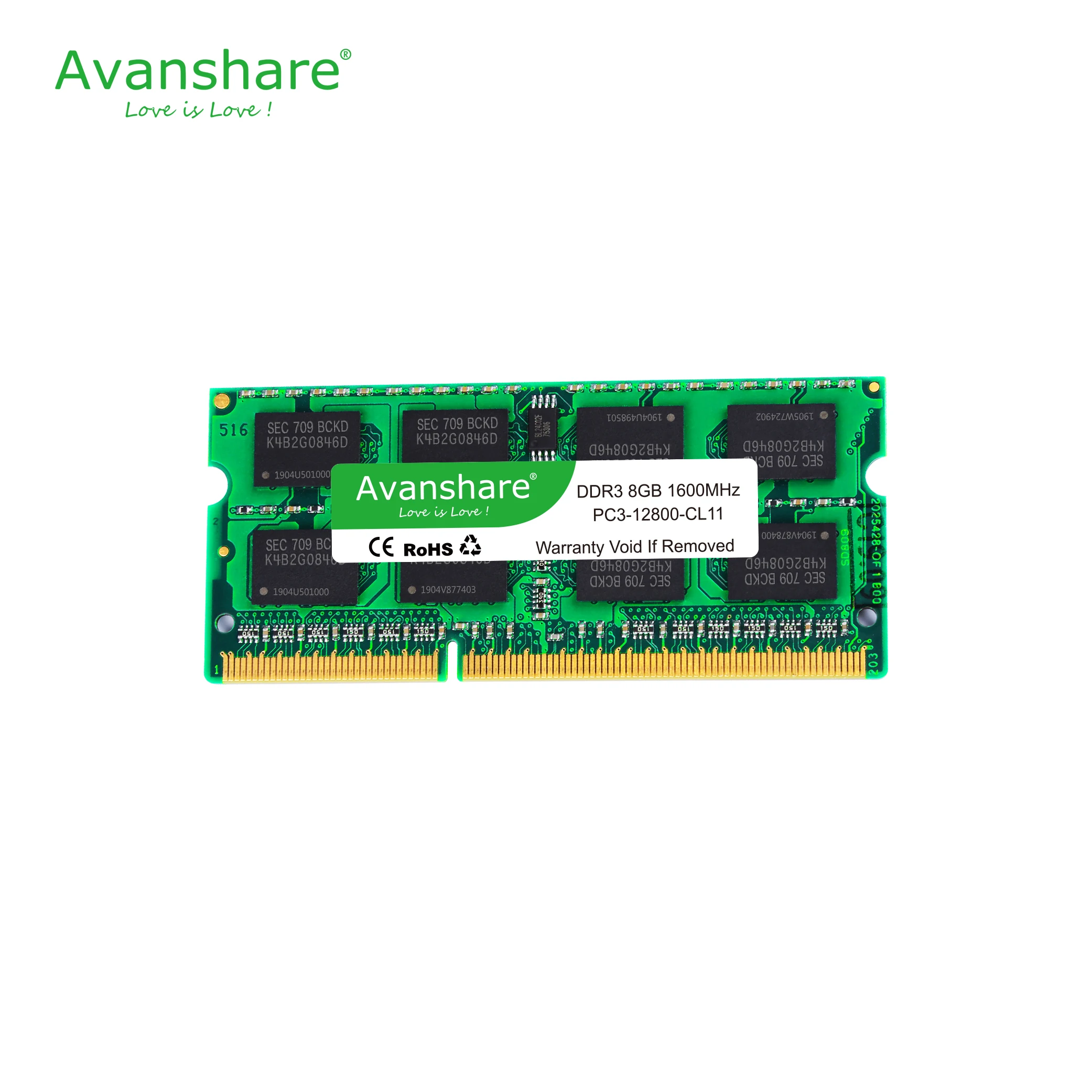 Оперативная память для ноутбука Avanshare 2 ГБ 4 ГБ 8 ГБ DDR3 DDR3L NBL NB3 1066 МГц 1333 МГц 1600 МГц 1,35 МГц 1,5 в