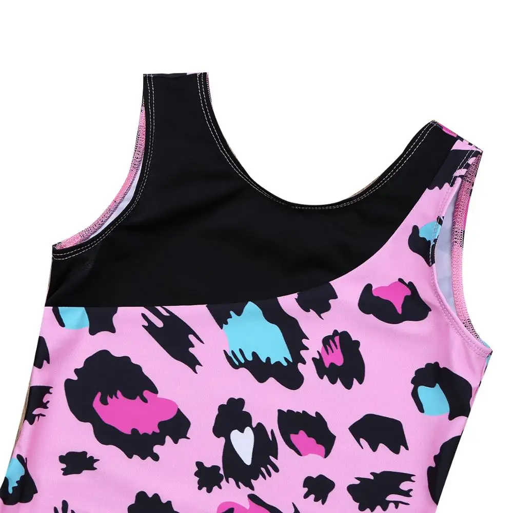 Kids Girls Gymnastics Leotard Children Leopard Printed Ballet Leotards for Girl Gymnastic Jumpsuit Bodysuit Dancing Cosutme