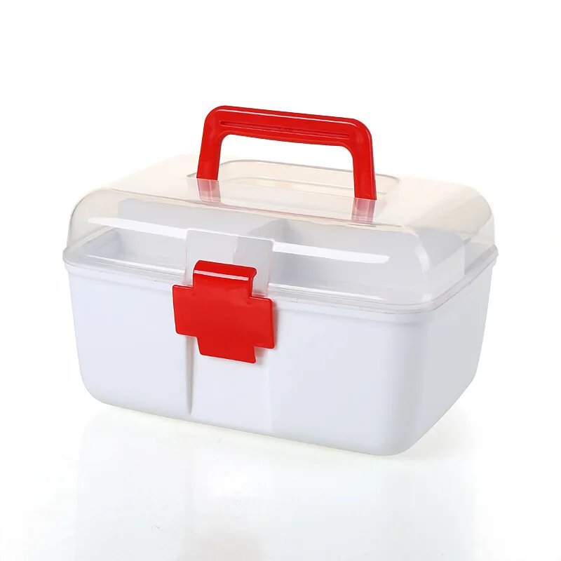 Маленькая коробка, домашняя медицинская коробка для хранения, многоцелевая двухслойная медицинская коробка, Домашняя аптечка, аптечка, коробка для хранения лекарств, медицинский чехол