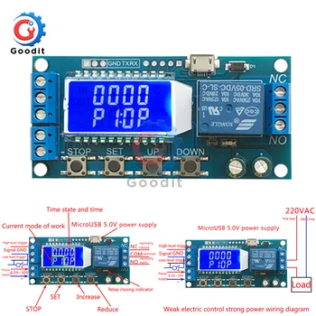 

Micro USB Digital LCD Display Time Delay Relay Module DC 6-30V Control Multifunction Timer Switch Trigger Cycle Module Board 12V