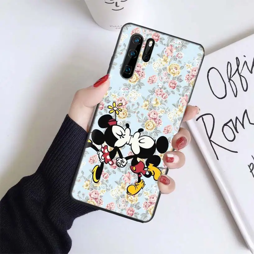 Minnie Mouse Christmas Black Coque Case For Huawei Mate 30 20 10 P30 P20 P10 Pro Lite P Smart Z Soft Phone Cover