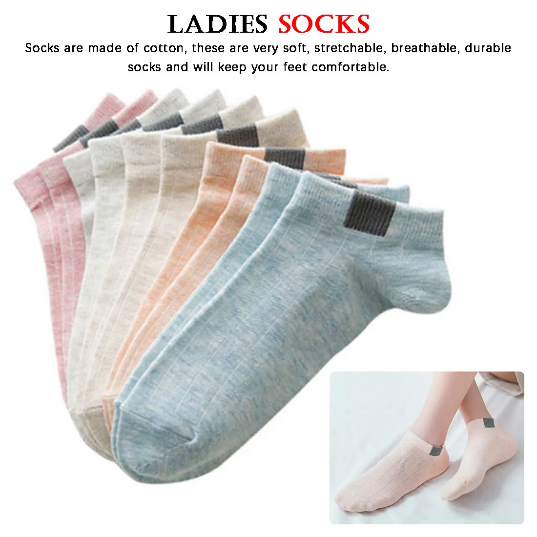 Удобные, антибактериальные, дышащие, 5 пар, женские полосатые хлопковые носки, женские шорты для скейтборда, носки до лодыжки, японские носки Харадзюку