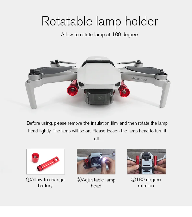 STARTRC DJI Mavic мини-Дрон светодиодный фонарь ночной полет прожектор фонарик для dji mavic мини-Дрон аксессуары