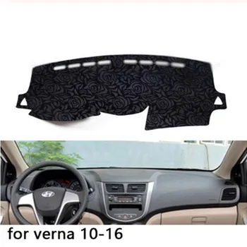 

Rose Pattern Non-slip Dashmat Dash Mat Dashboard Cover Pad Carpet Car Sticker for Hyundai Solaris Verna 2012-2017 Car Styling