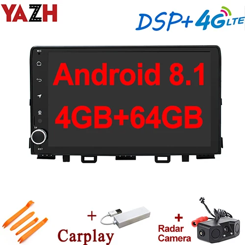 carplay and camera YAZH 4 Гб 64 ГБ Автомобильный мультимедийный блок для KIA RIO K2 с 9,0 ”ips дисплеем/Bluetooth 5,0/DSP/4G sim-карта/Carplay - Цвет: carplay and camera