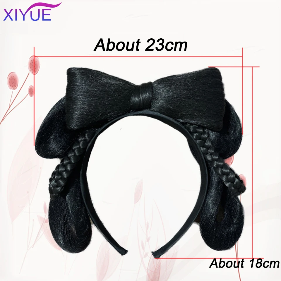 XIYUE Women's Hanfu Ancient Costume Chinese Ancient Synthetic Wig Chignon Princess Hair Bun Stage TV Cosplay Wig