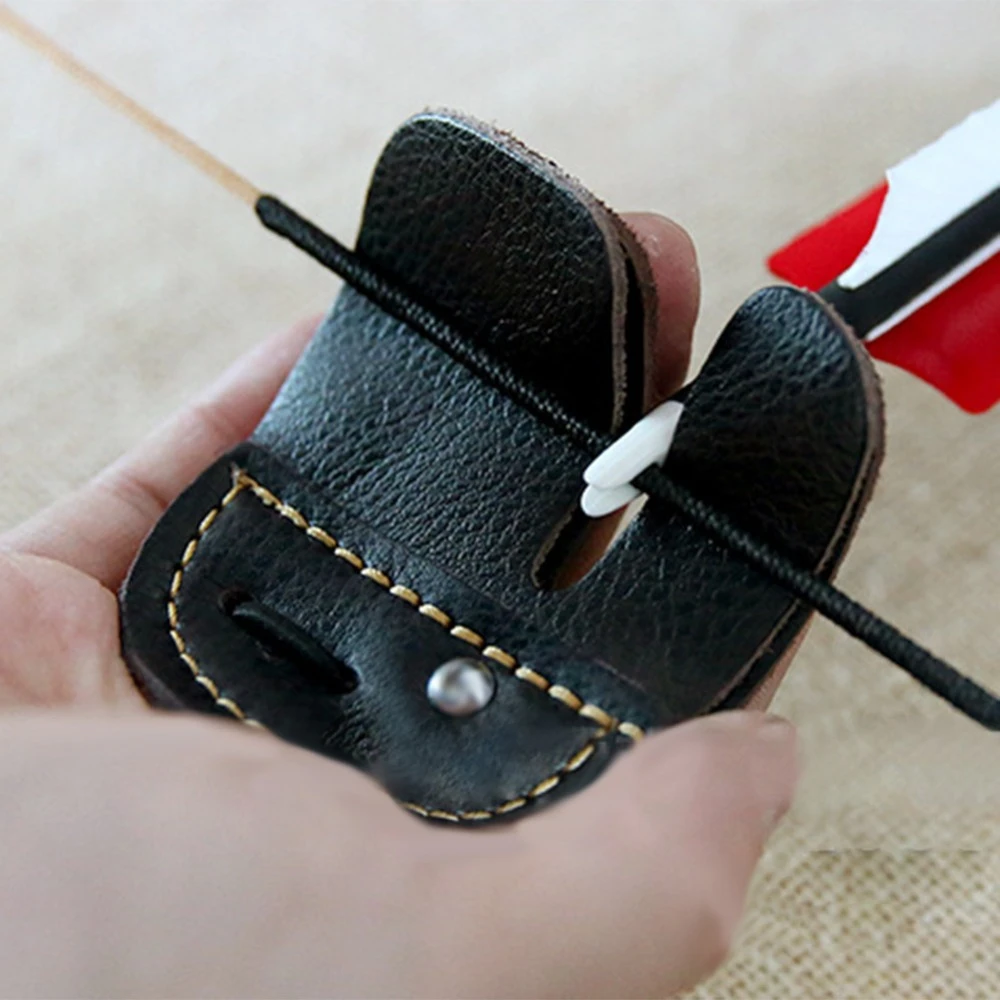 3x Kuh Leder Bogenschießen Fingerschutz Schutzpolster Handschuh Tab Bogen