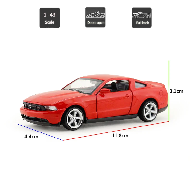 Модель автомобиля HOMMAT в масштабе 1:43 Ford Mustang GT Спортивная модель из сплава литой