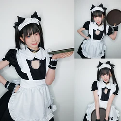 Tenue de demoiselle d'honneur chat noir et blanc Cosplay Sexy Lolita Anime mignon doux uniforme de demoiselle d'honneur ensemble attrayant Costumes de serveur de scène S 4XL 