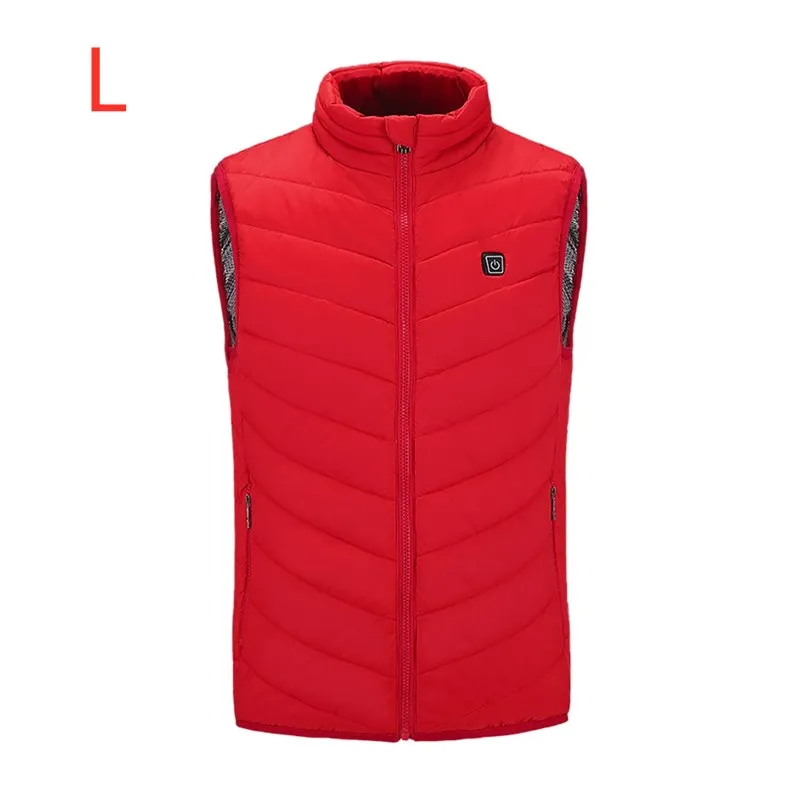 Электрический usb-жилет с подогревом, мужской жилет, Женское пальто, тепловая флисовая куртка с подогревом, жилет с подогревом, Chaleco Calefactable - Цвет: red l
