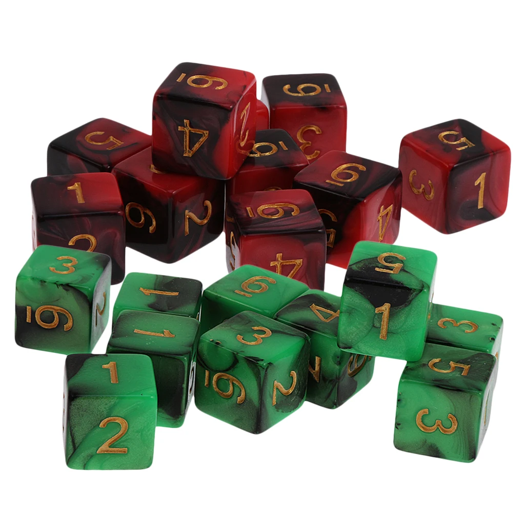 20 шт. шестисторонние D6 игральные кости для RPG MTG вечерние карты для игры в покер