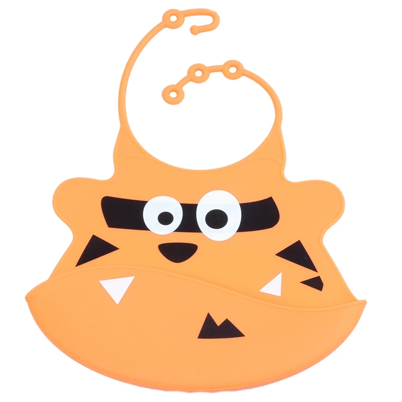 

Bibs soft silicone baby and toddler bib with crumb catcher-Orange